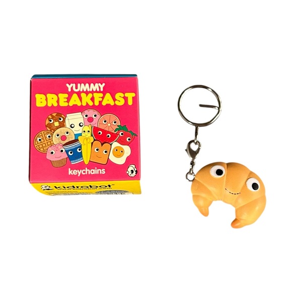 Kidrobot Yummy Breakfast Keychain Charm 2008 Happy Croissant Vinyl Art w/ Box - Picture 1 of 10